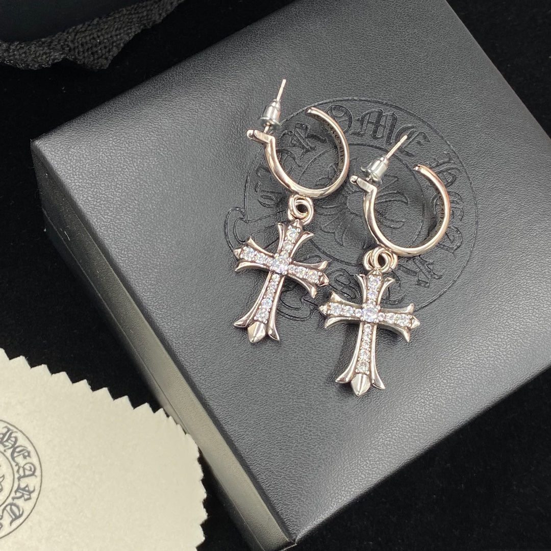 Cross Diamond Earrings