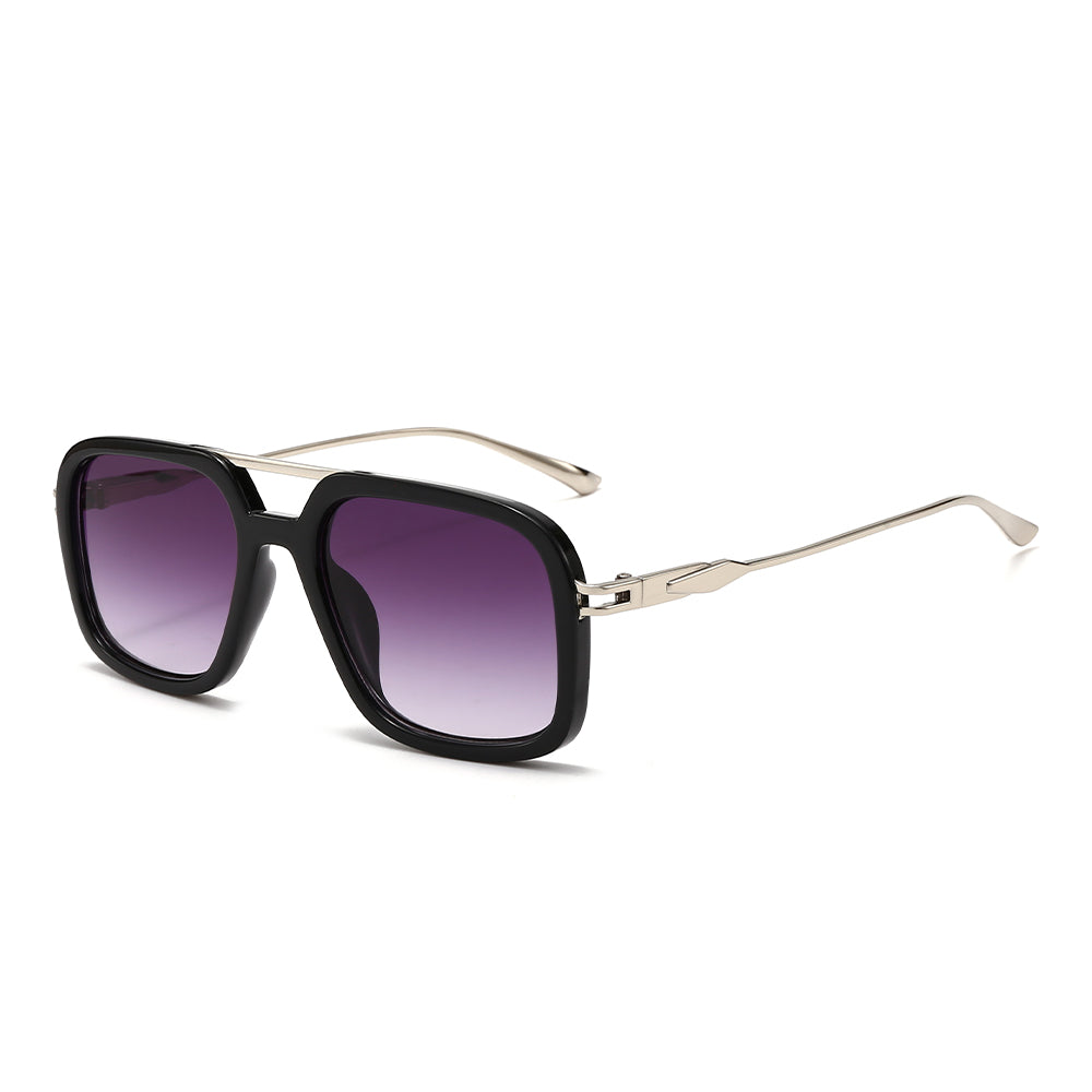 Oversized Square Aviator Tinted Sunglasses