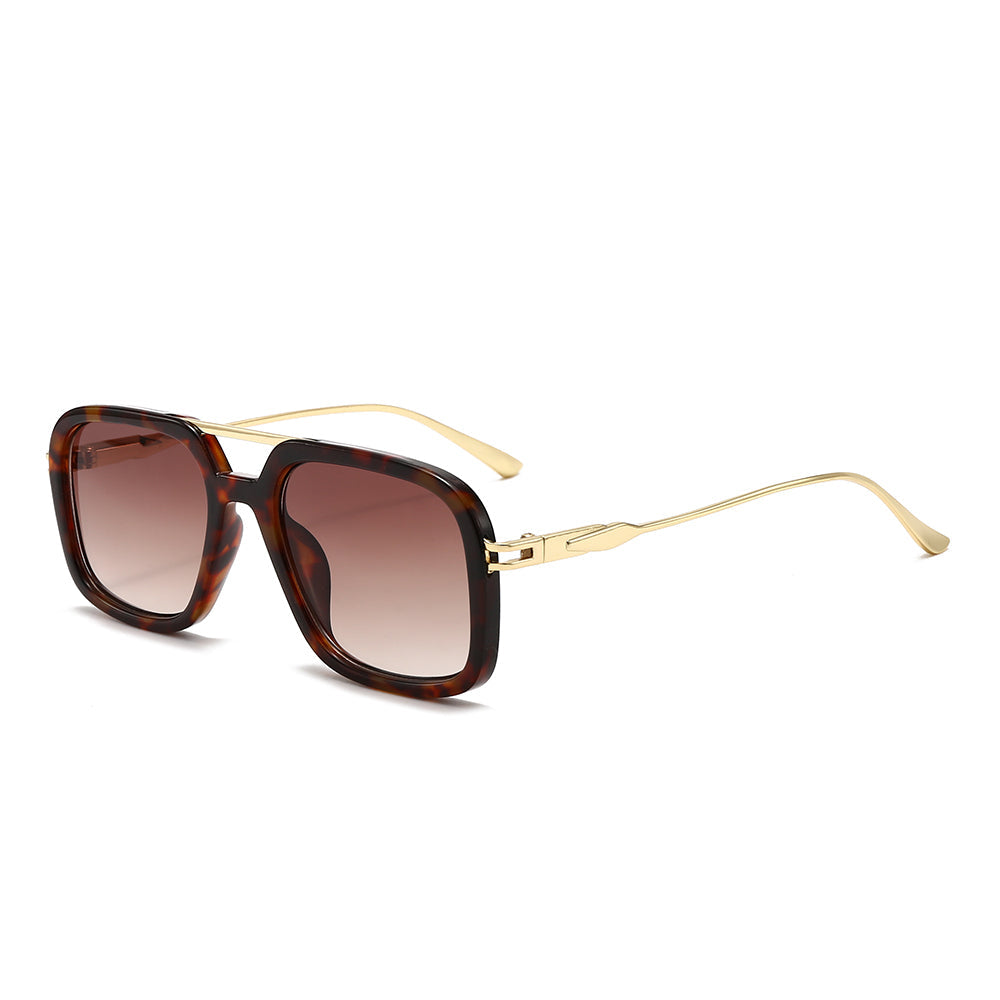 Oversized Square Aviator Tinted Sunglasses