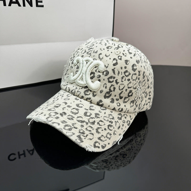 Personalized embroidered leopard cap