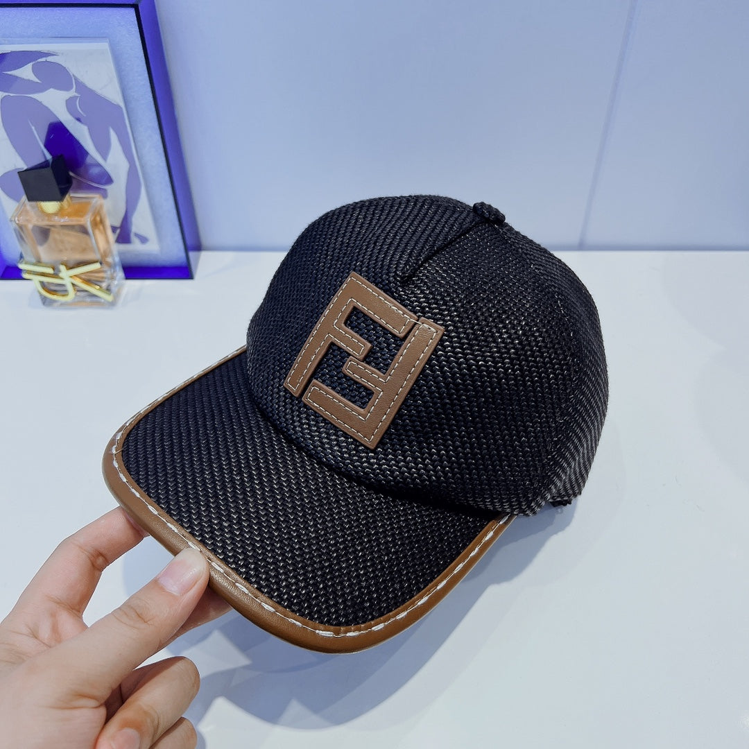 Versatile Letter Leather Trim Baseball Cap