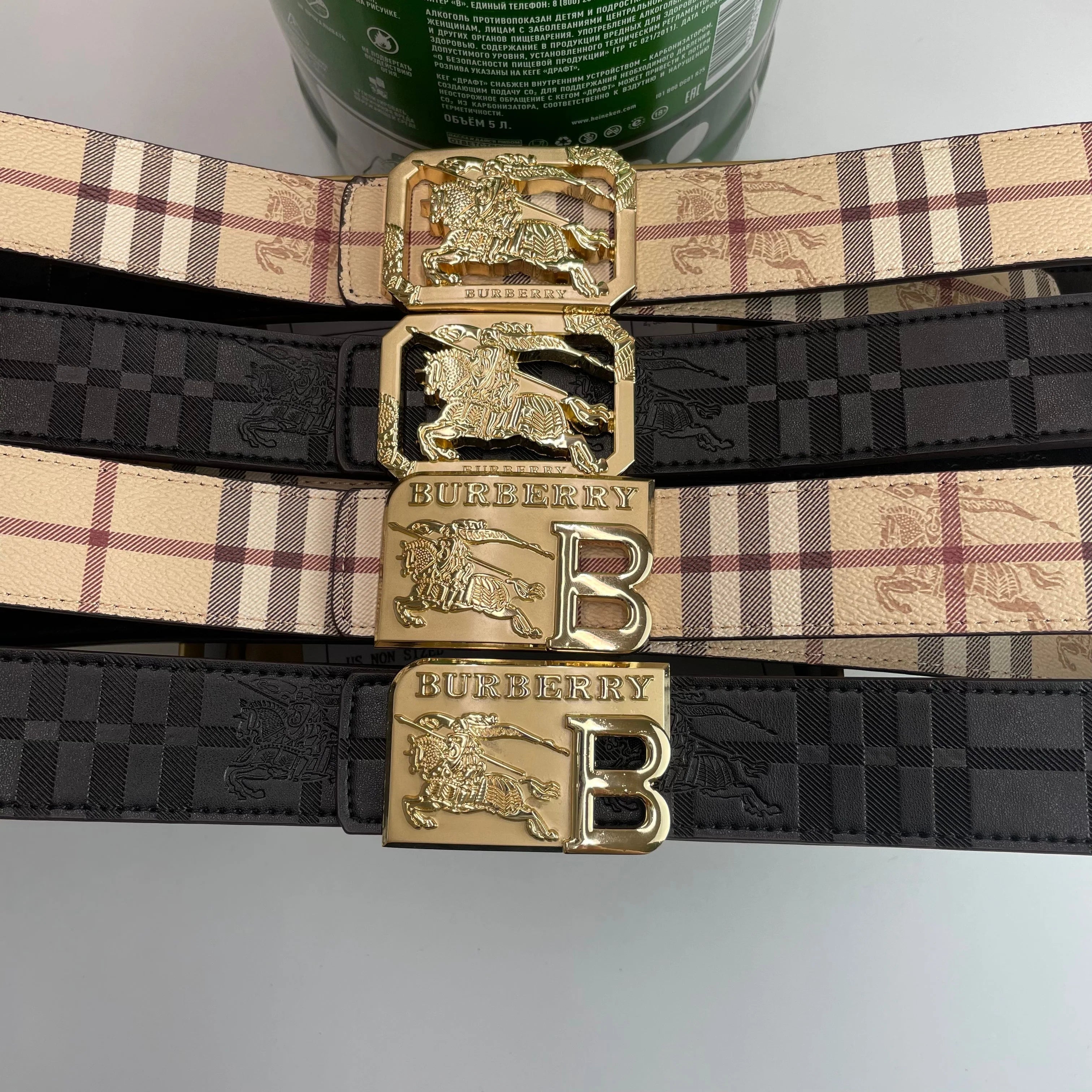 4 Colors Luxury printed letter buckle leather belt