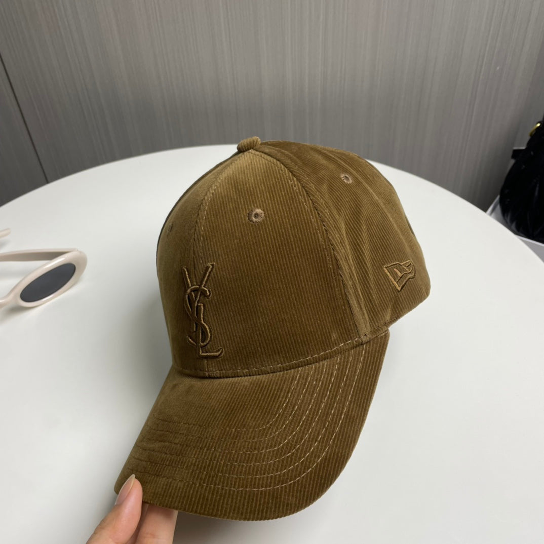 Letter Embroidered Corduroy Baseball Cap