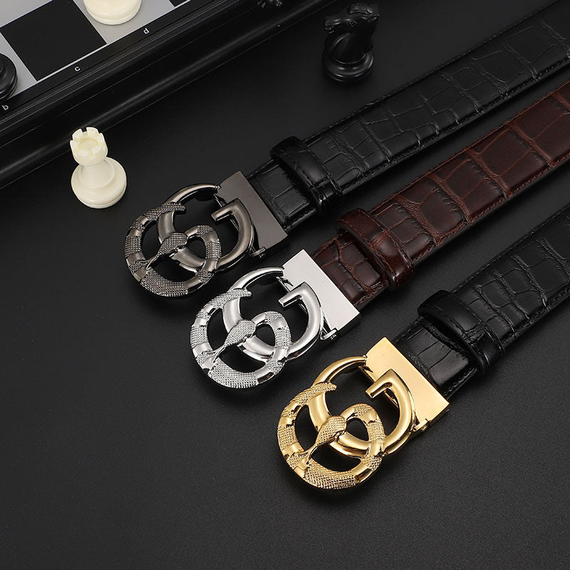 3 Colors luxury printed letter leather belt