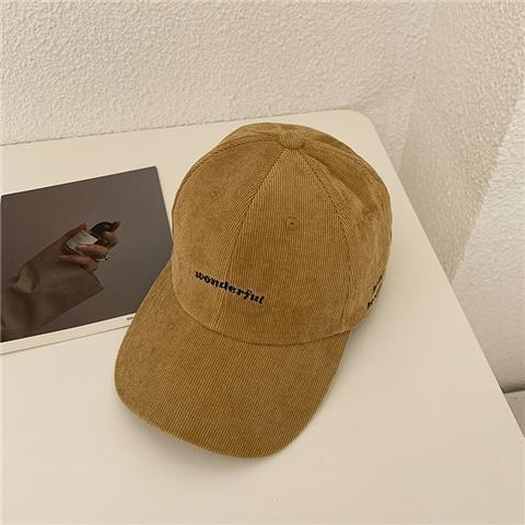 Solid color corduroy alphabet baseball cap