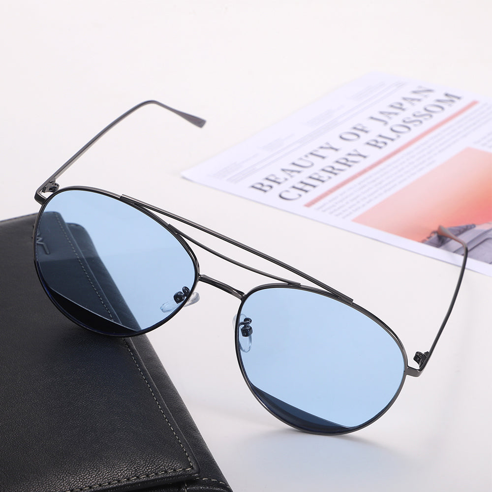 Polished Silver Aviator Sunglasses