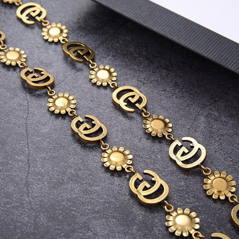 Vintage Sunflower Double G Necklace