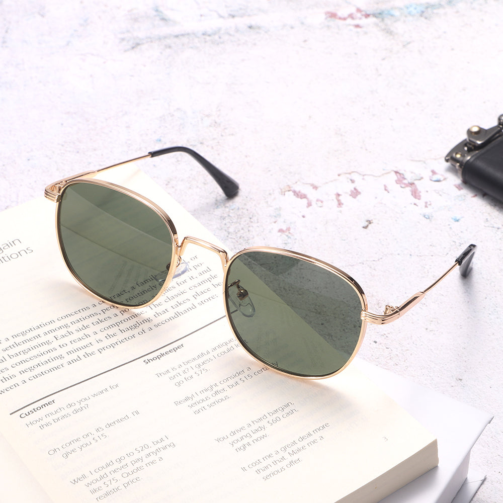 Rose Gold Retro-Vintage Round Tinted Sunglasses