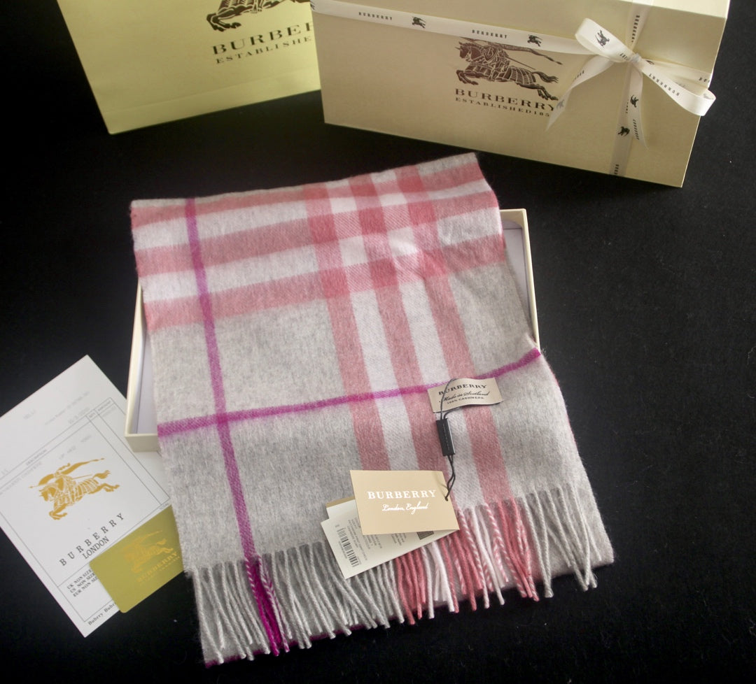 Classic Multi-Color Check Cashmere Scarf