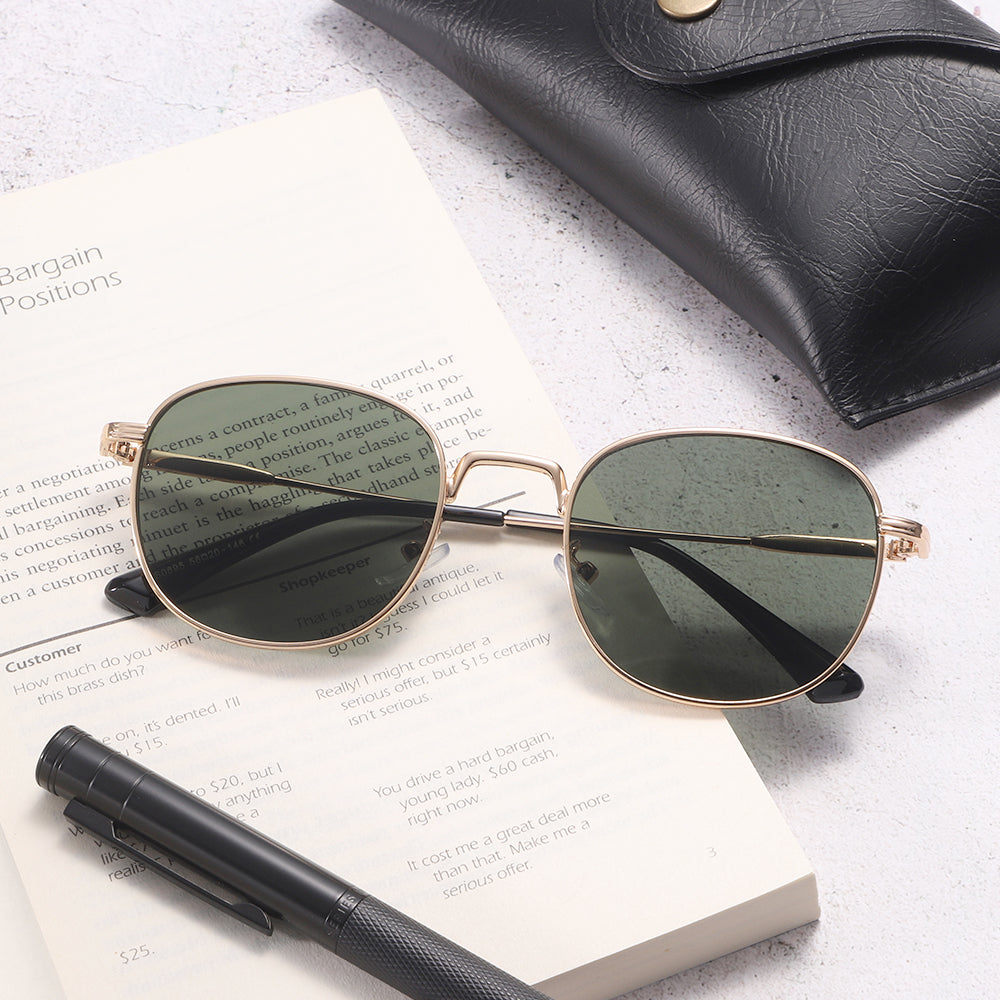 Rose Gold Retro-Vintage Round Tinted Sunglasses