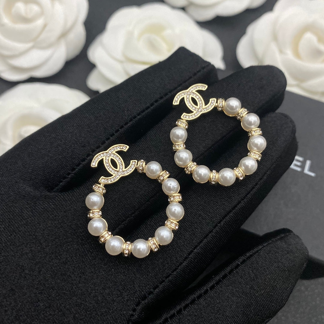 Pearl Hoop Earrings