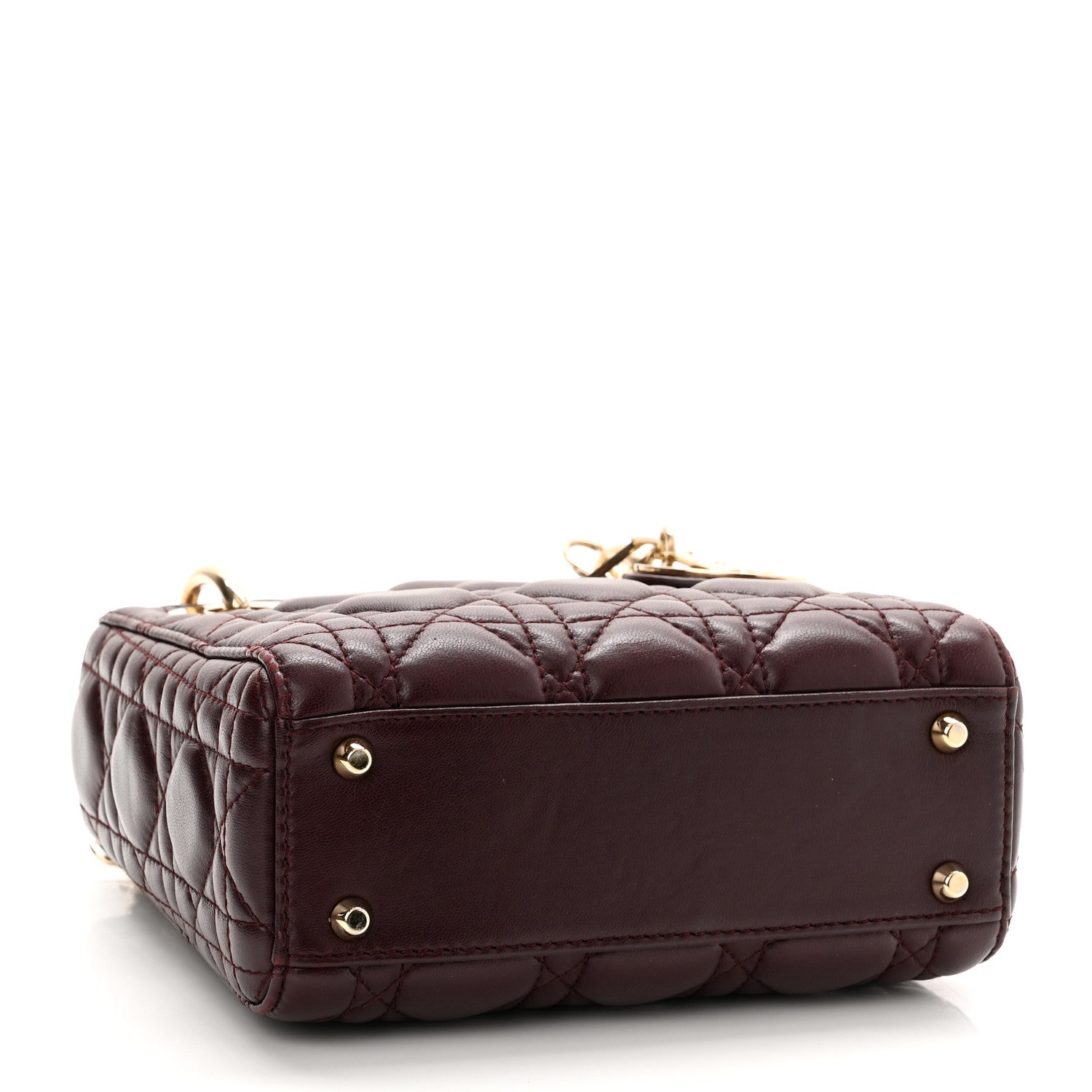 Lambskin Cannage Mini Lady D Plum