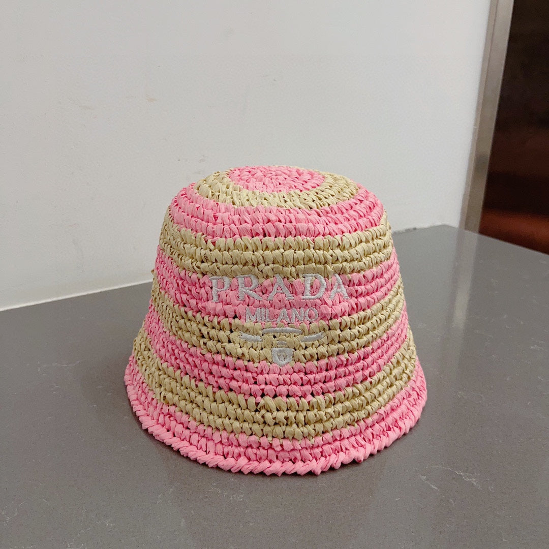 Colorblock Raffia Straw Hat