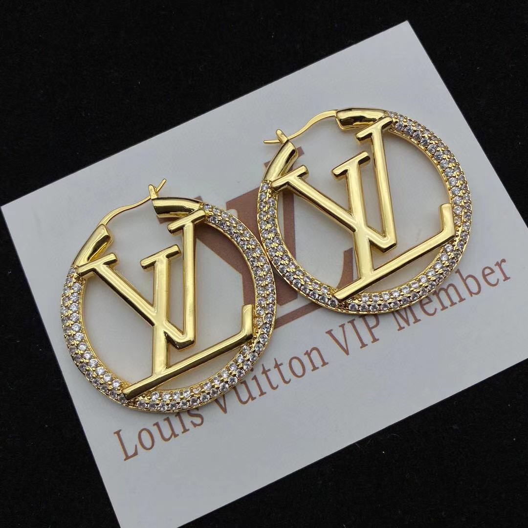 Fashion Alphabet Rhinestone Round Earrings