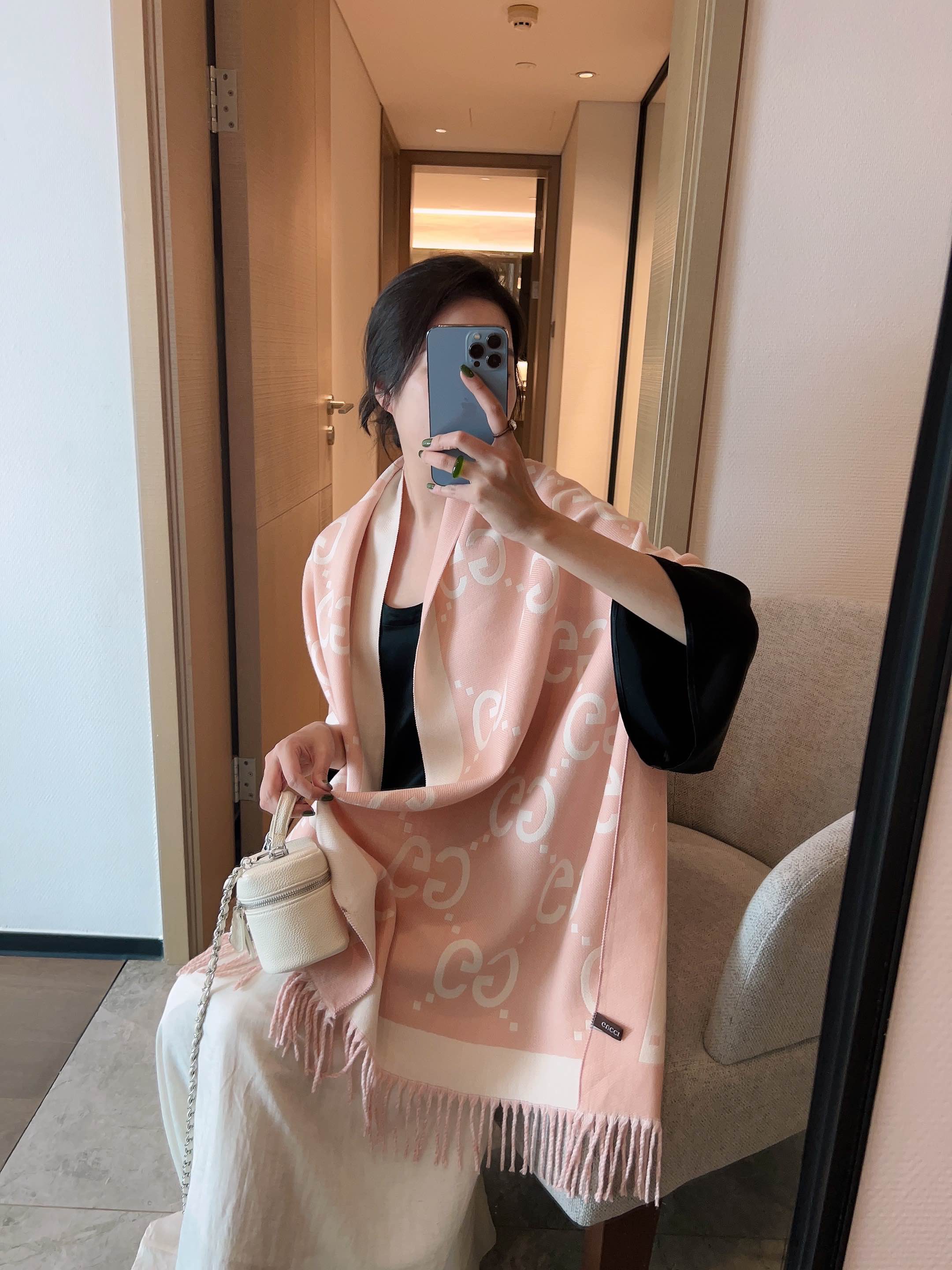 double sided cashmere scarf-195*65cm