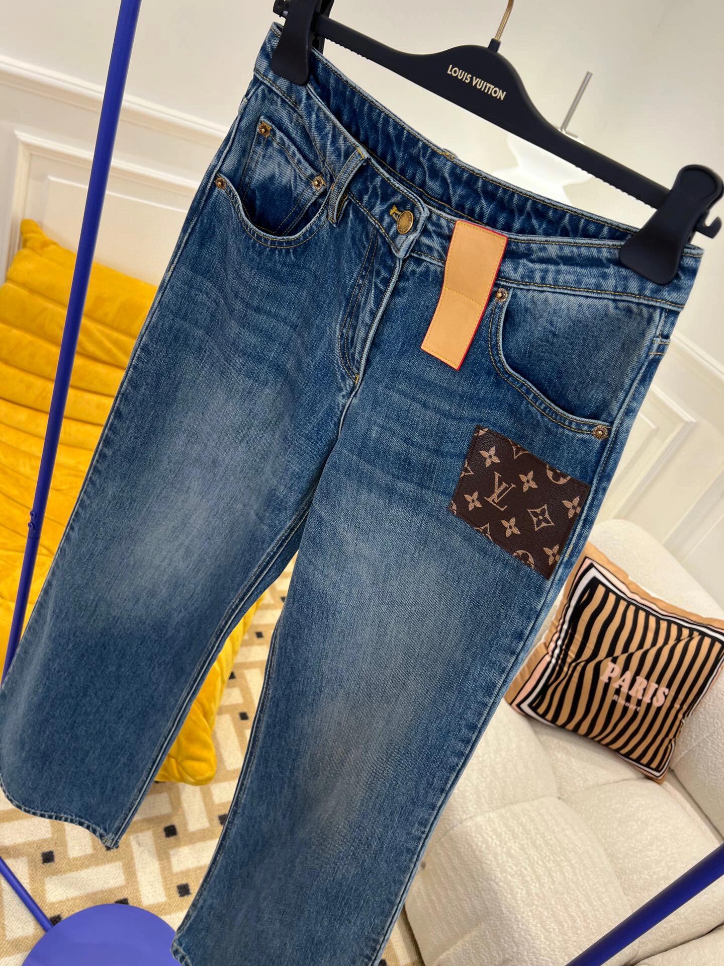 Pocket print jeans