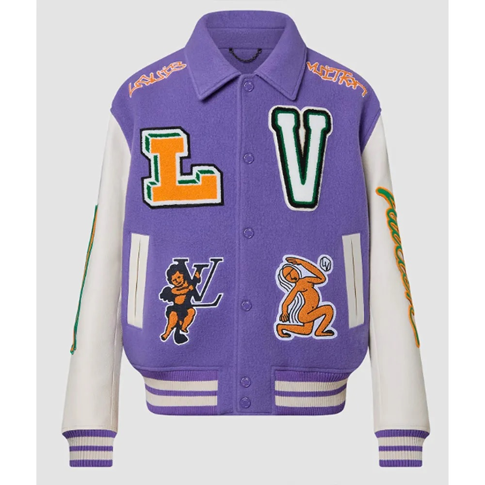 Purple and White Varsity Jacket