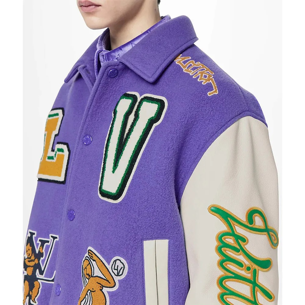 Purple and White Varsity Jacket