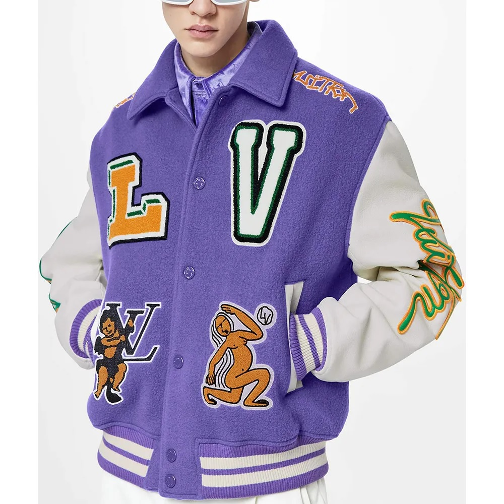 Purple and White Varsity Jacket