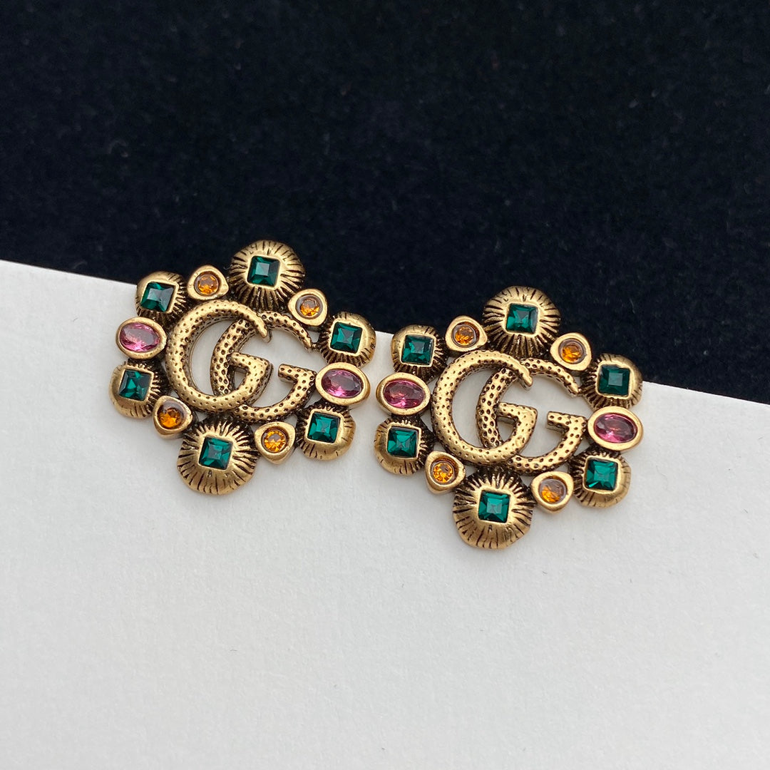 Vintage Colored Diamond Stud Earrings