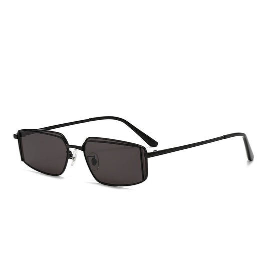 Rectangular Metal Tinted Sunglasses