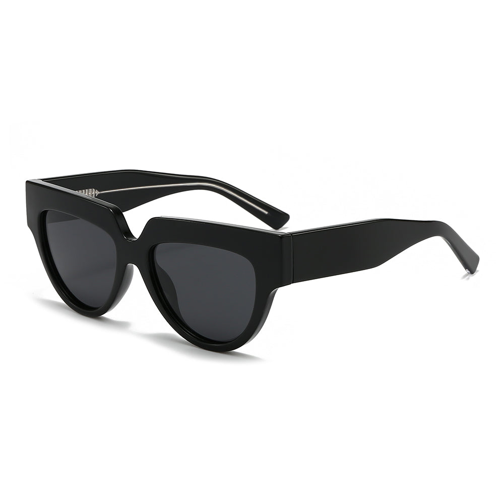 Low Bridge Fit Geometric Tinted Sunglasses