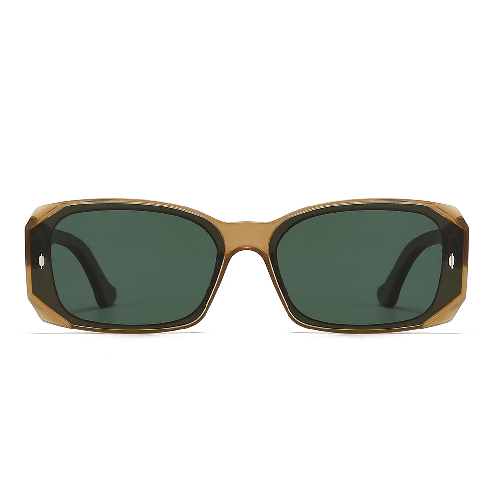 Square Wooden Temples Retro Sunglasses