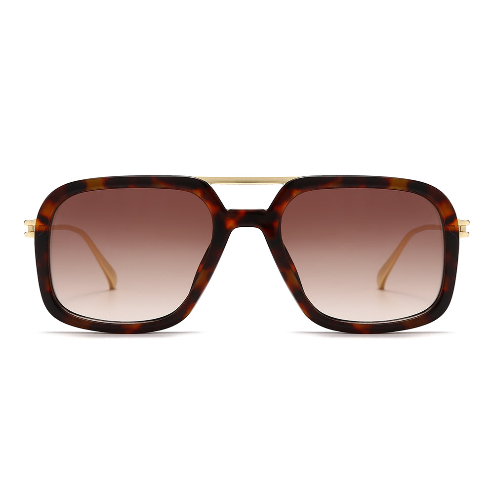 Oversized Square Aviator Tinted Sunglasses