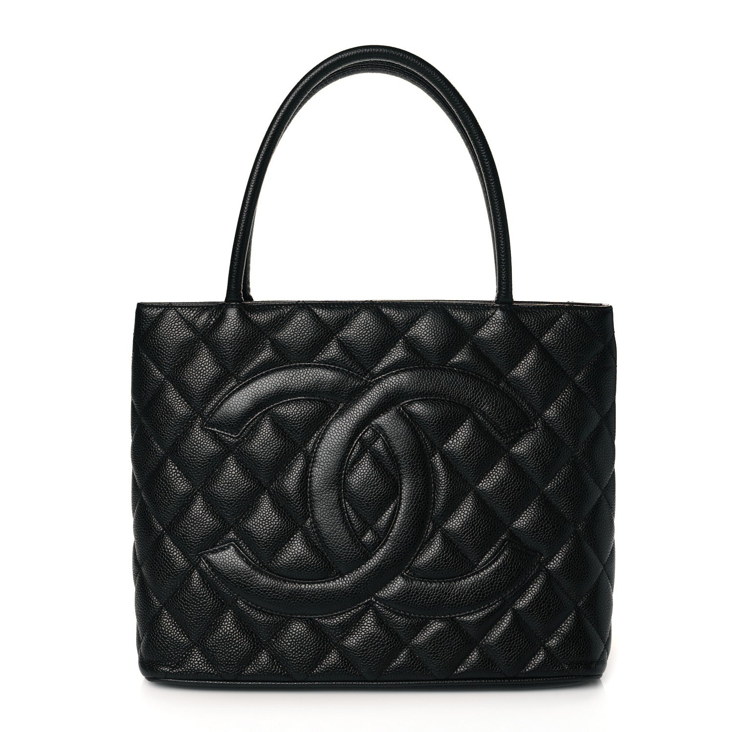 Caviar Quilted Medallion Tote Black