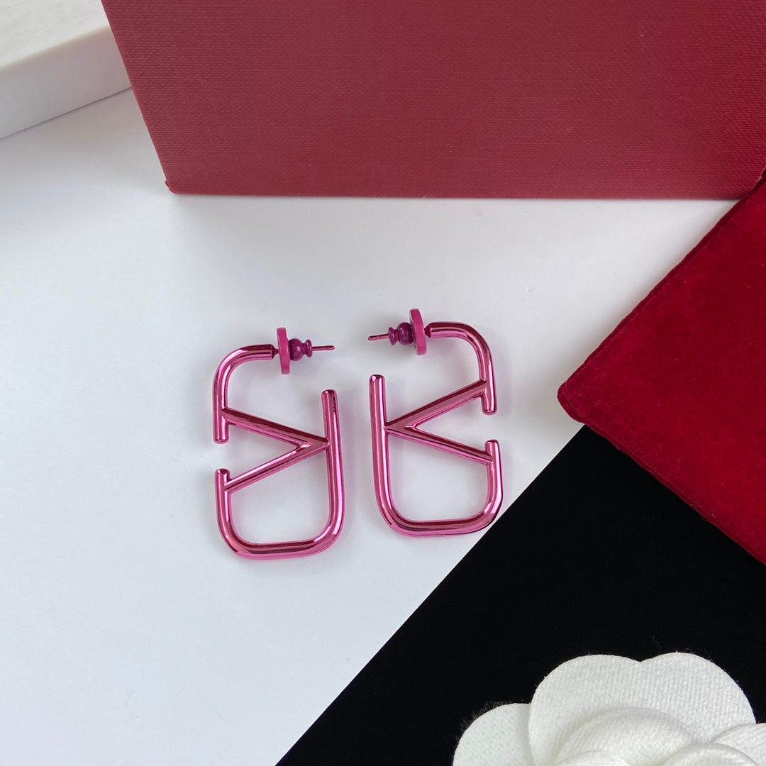 Personalized Pink Logo Earrings