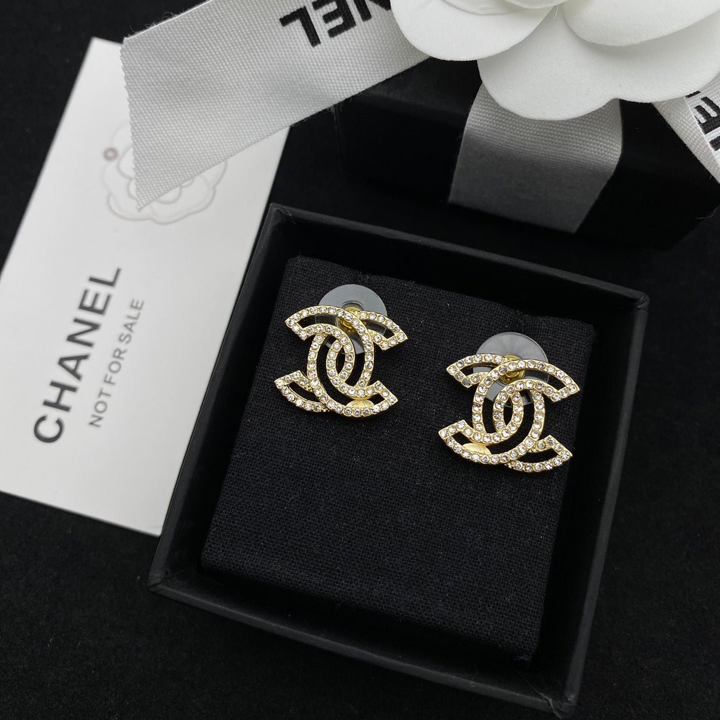 Cutout Diamond Letter Stud Earrings