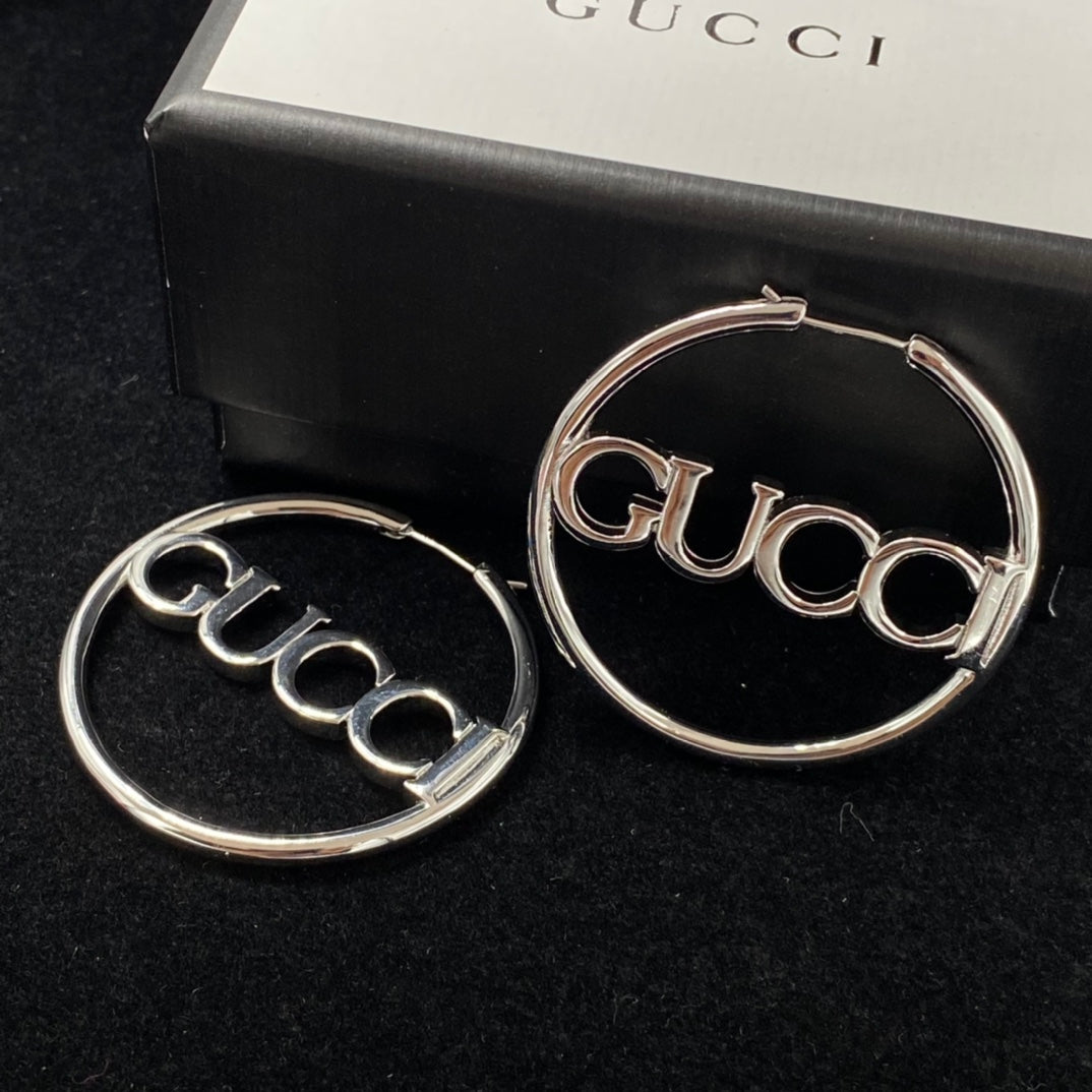 Versatile Logo Letter Hoop Earrings