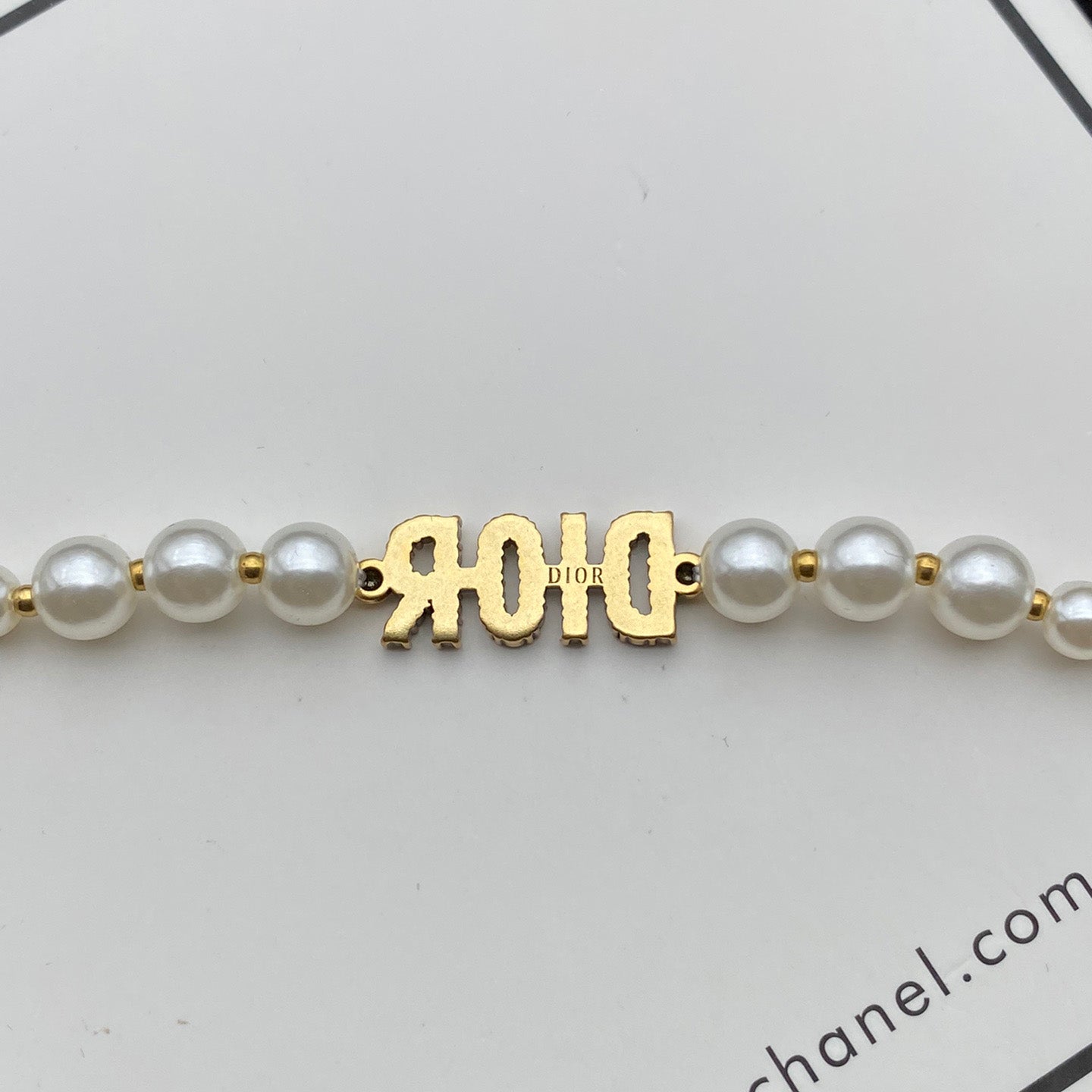 Zircon Letters Adjustable Pearl Bracelet