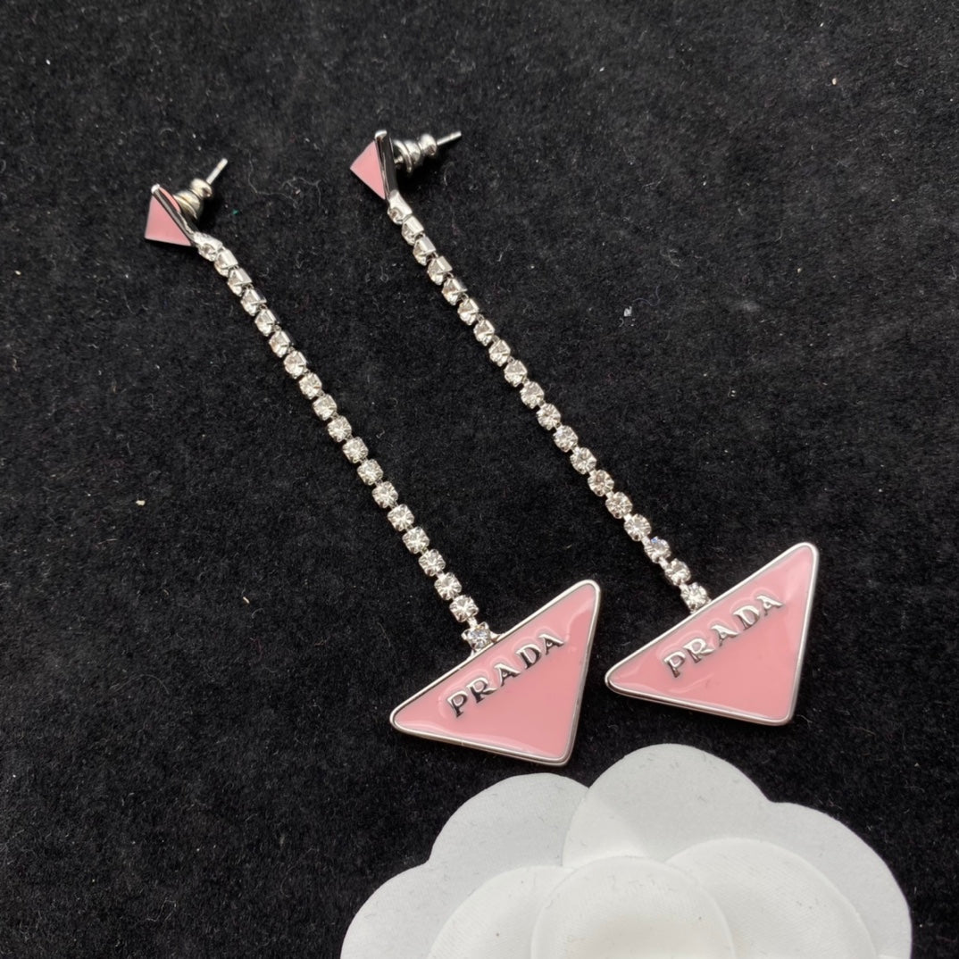 Triangle Epoxy Diamond Earrings