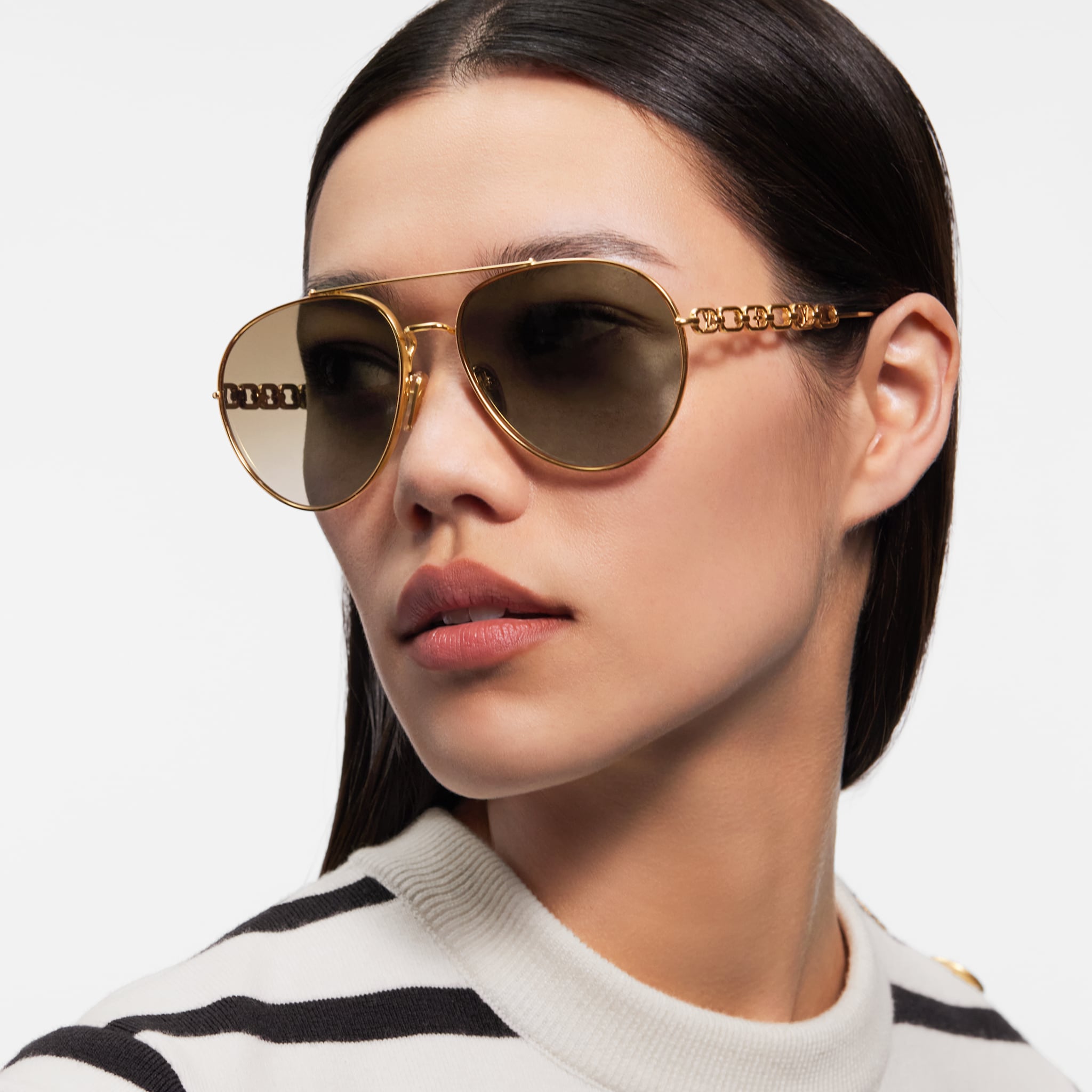 L Chain Pilot Sunglasses