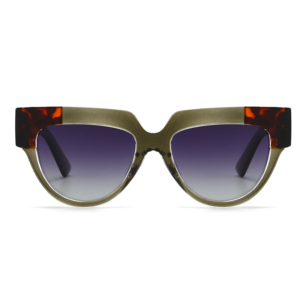 Low Bridge Fit Geometric Tinted Sunglasses