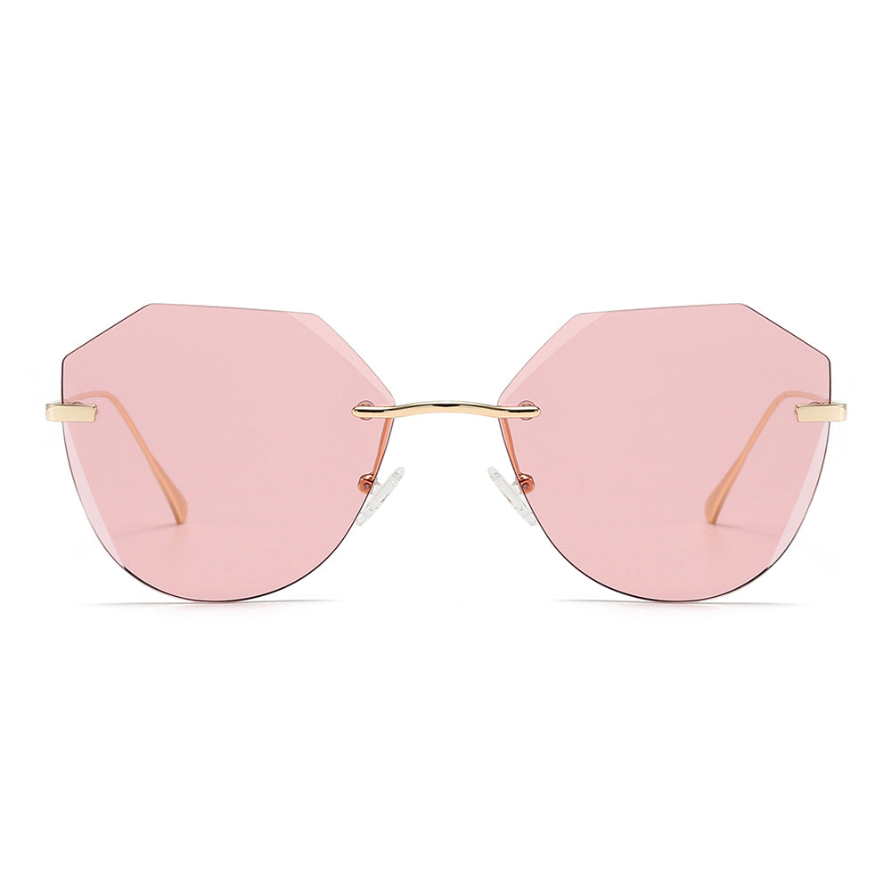 Irregular Round Tinted Sunglasses