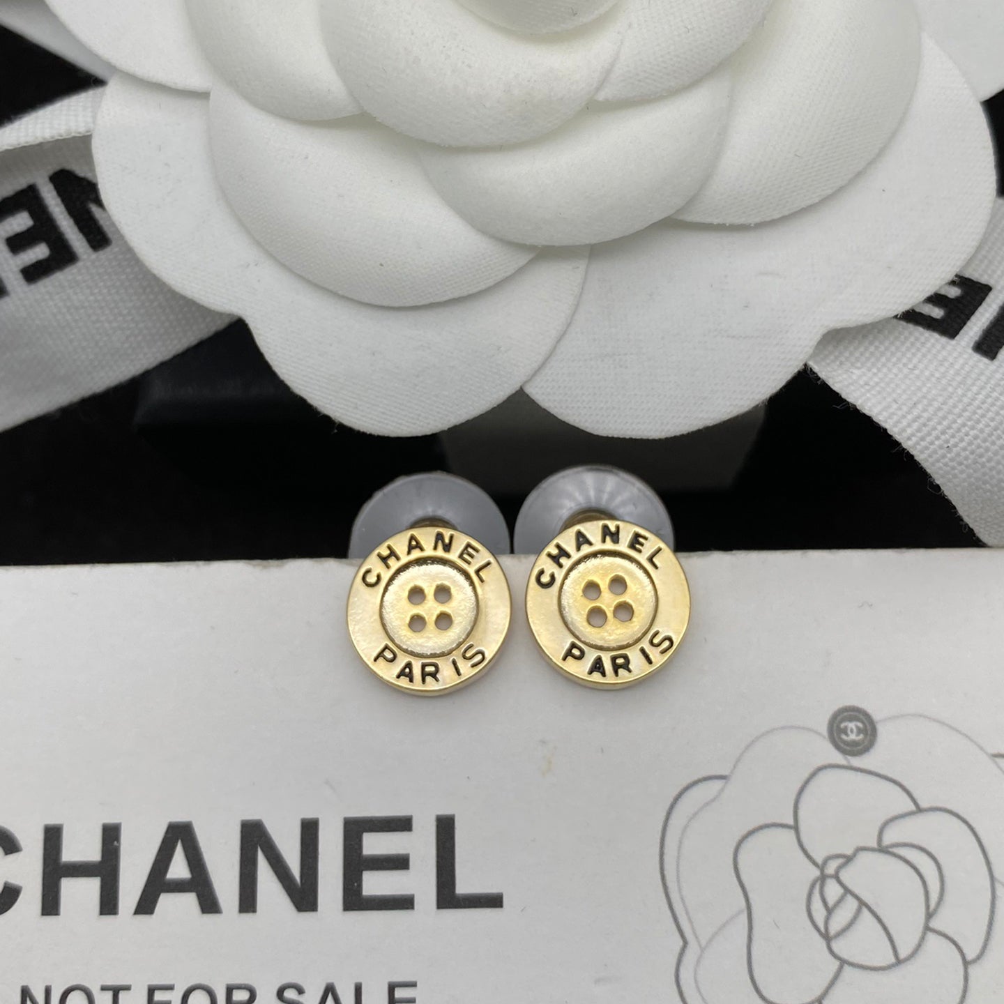 Creative Logo Engraved Button Stud Earrings