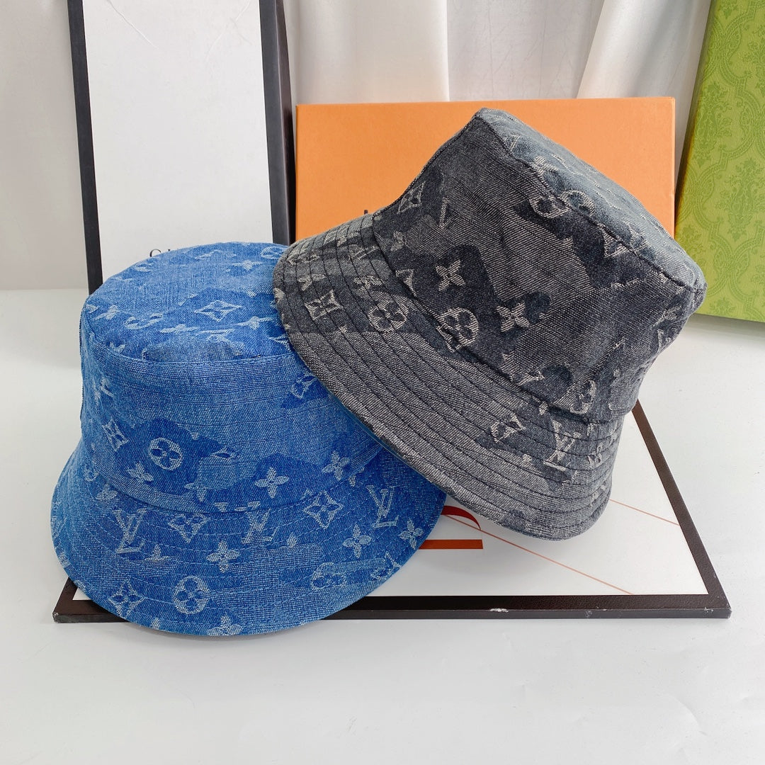 Irregular Jacquard Denim Bucket Hat