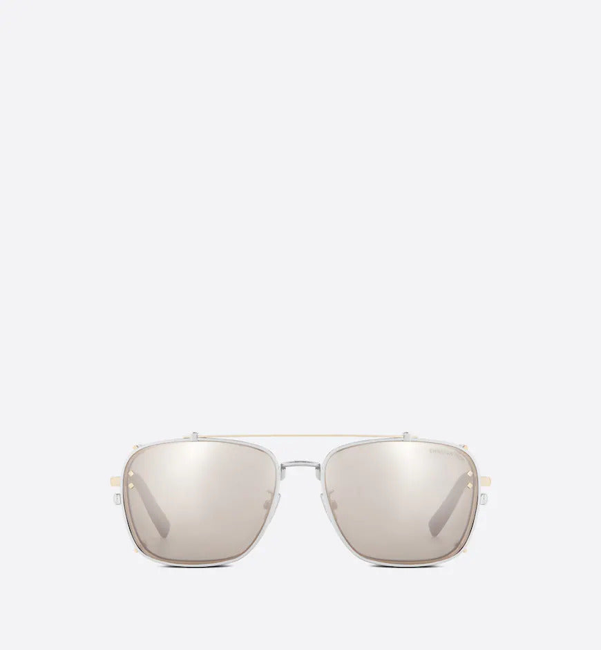 Gray and Beige Mirrored Square Sunglasses CDDMS4U