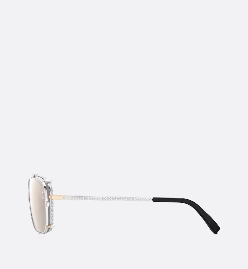 Gray and Beige Mirrored Square Sunglasses CDDMS4U