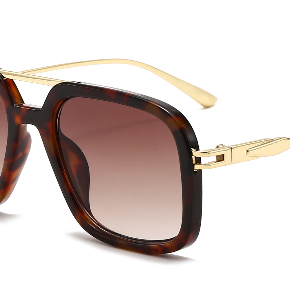 Oversized Square Aviator Tinted Sunglasses