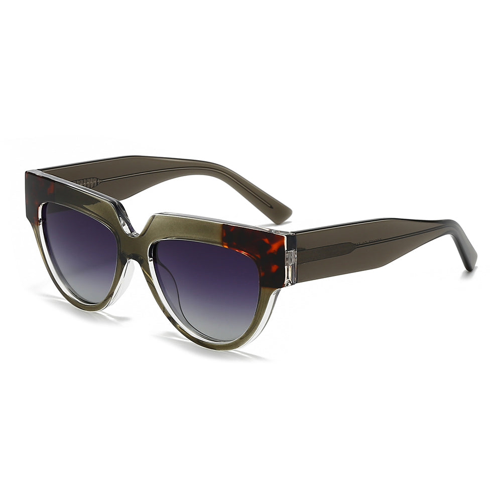 Low Bridge Fit Geometric Tinted Sunglasses