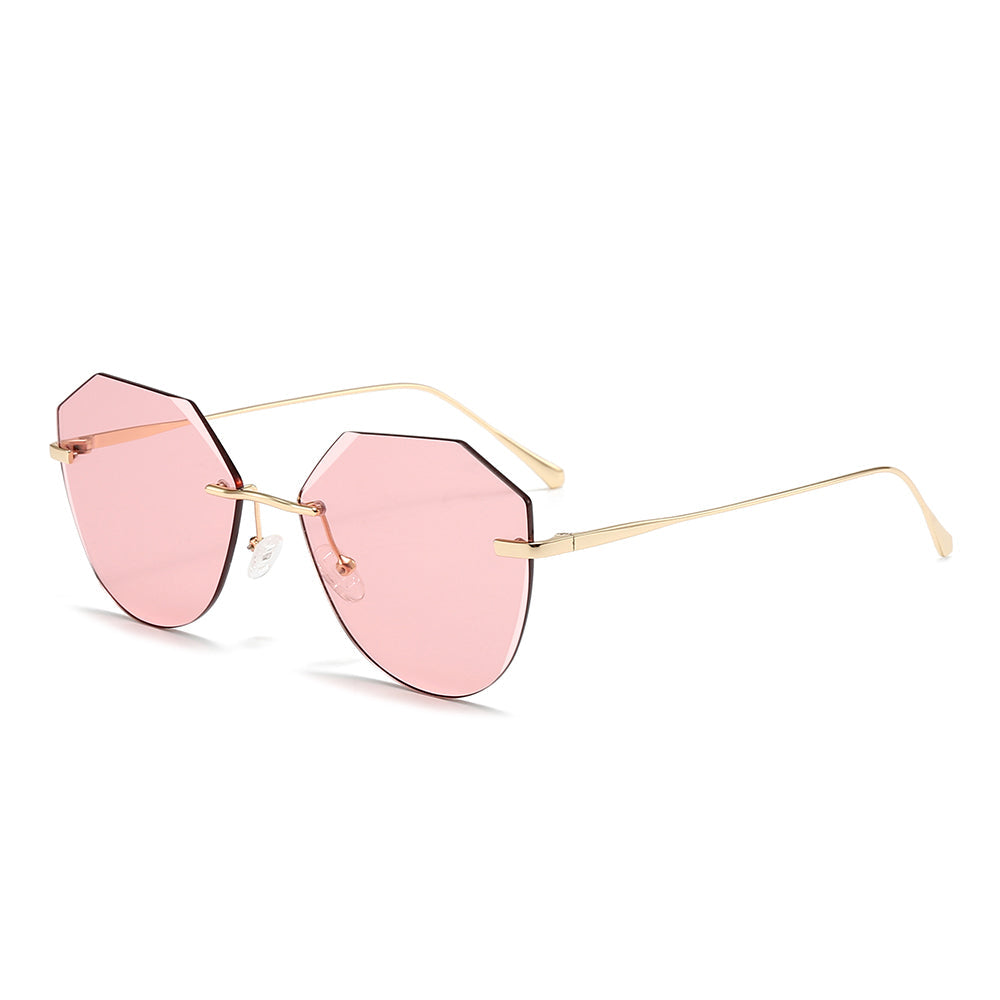 Irregular Round Tinted Sunglasses