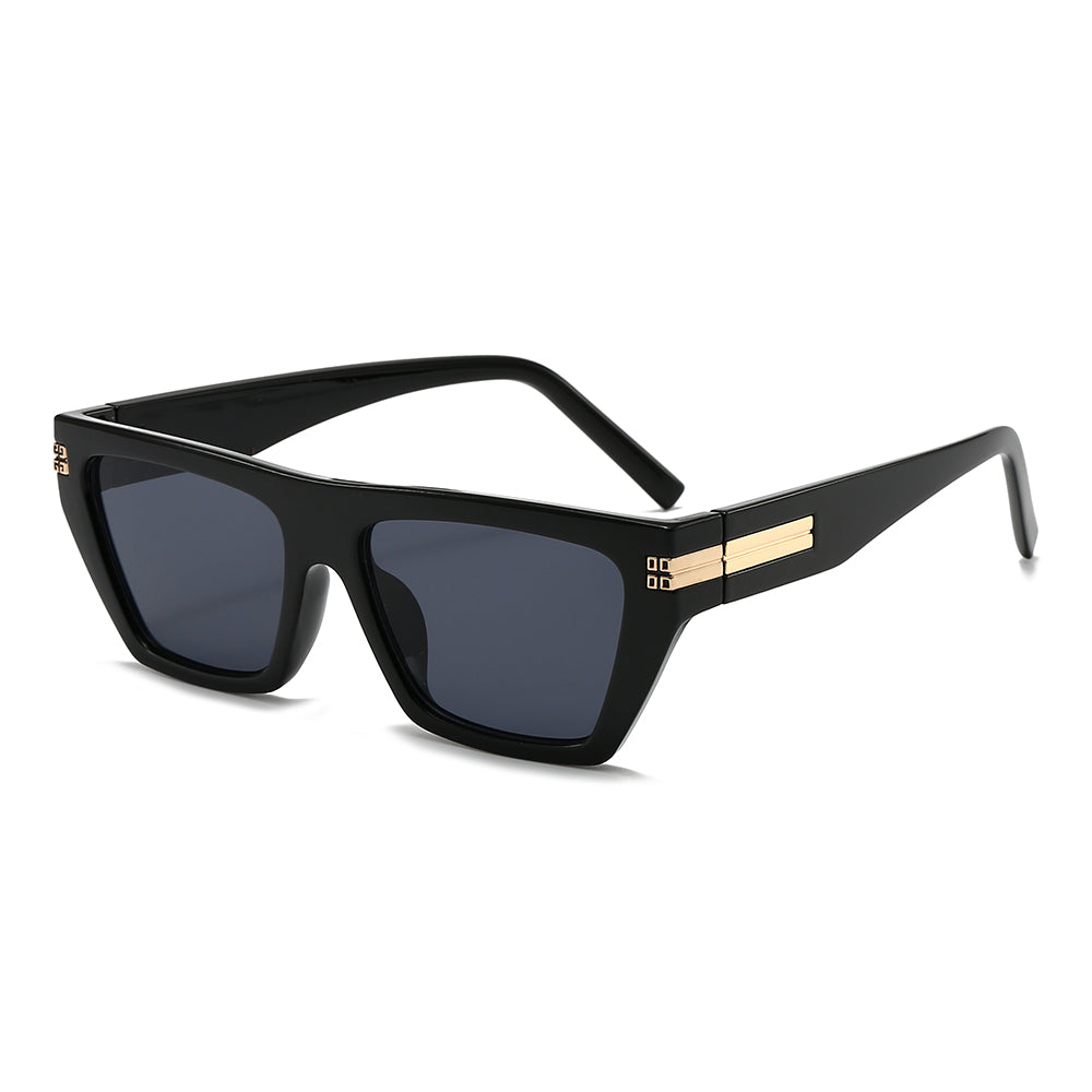 Thick Geek-Chic Geometric Tinted Sunglasses