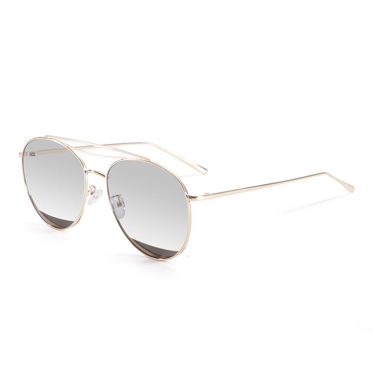 Polished Silver Aviator Sunglasses