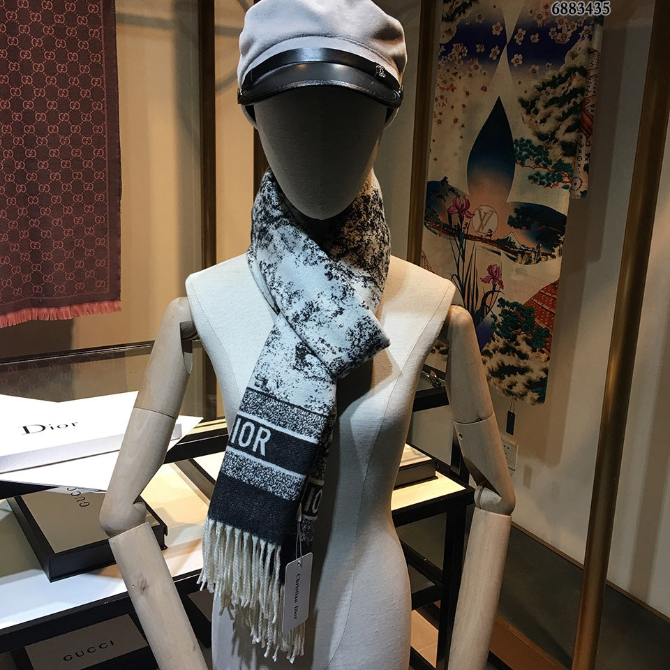 Fashion Ink Element Fringed Cashmere Scarf Shawl