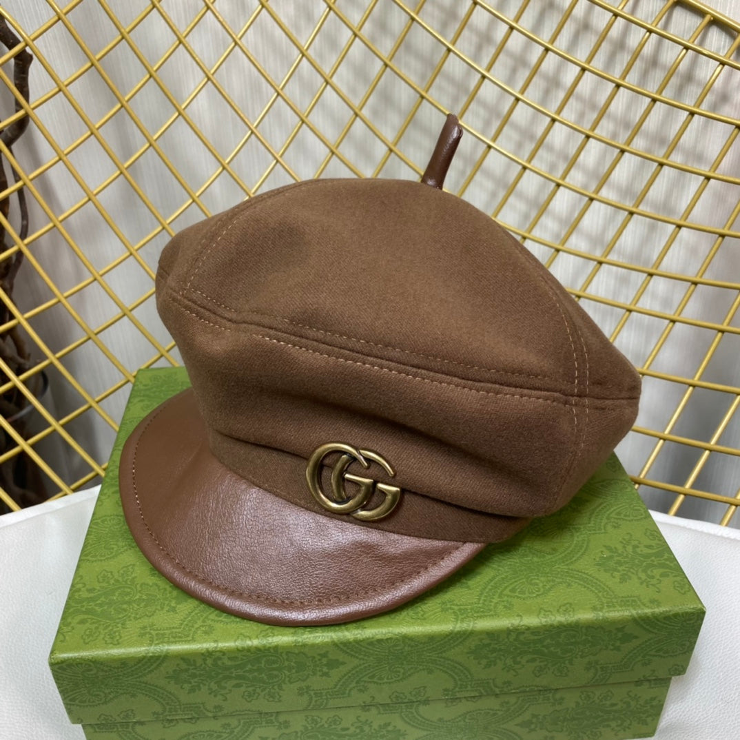 Trendy Metal Logo Octagonal Hat