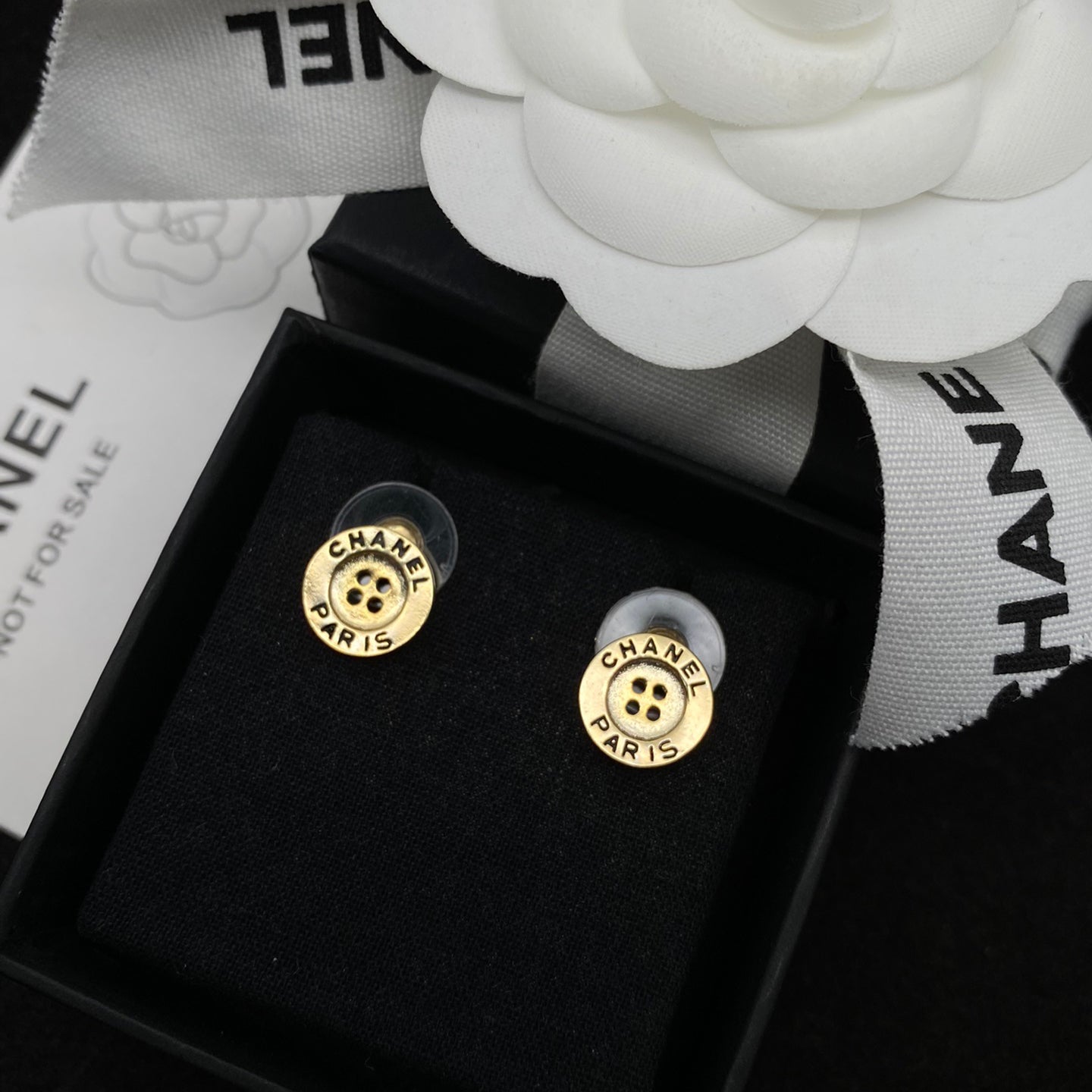 Creative Logo Engraved Button Stud Earrings