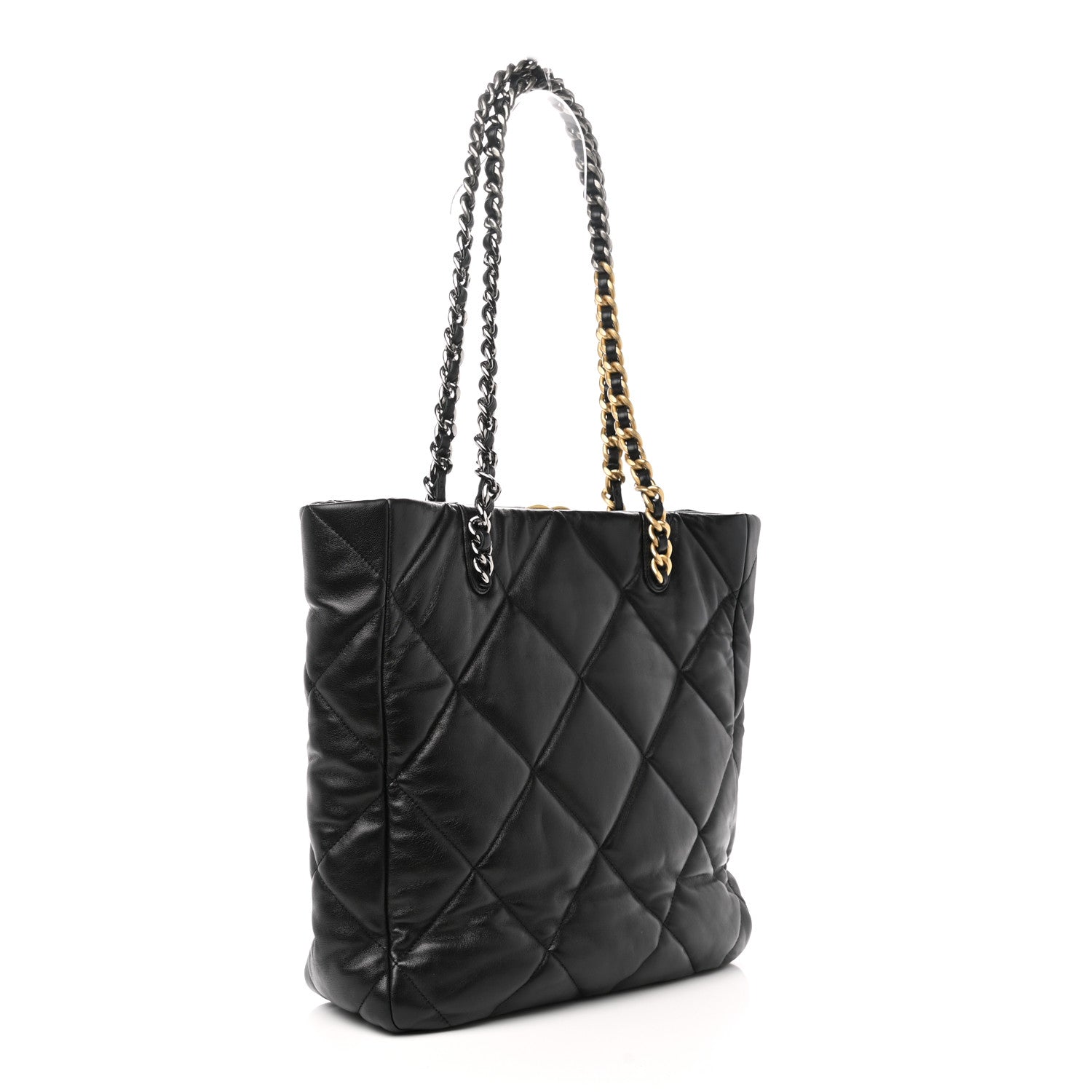 Lambskin Quilted CC 19 Shopping Bag Black